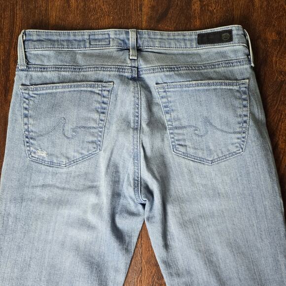 AG The Stevie Mid-Rise Skinny Cropped Jeans Distressed Ankle Length - Size 27 - Picture 7 of 9